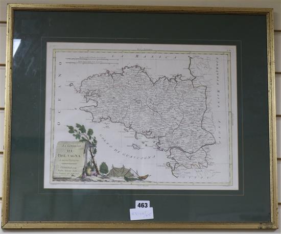 Antonio Zatta Map of Brittany (Bretagna) 1779 13 x 17in.